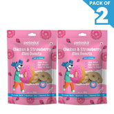Petoska Dog Treat Chicken & Strawberry Donuts 100g - Pack of 2